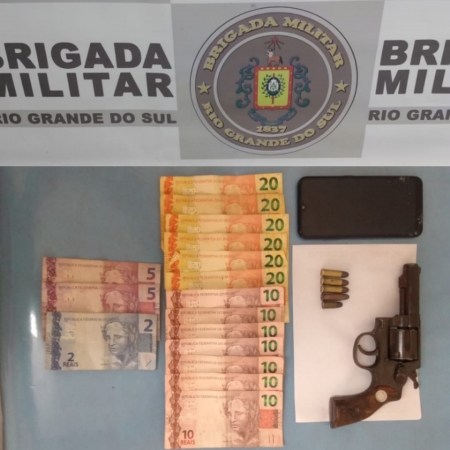 Brigada Militar apreende adolescente com arma de fogo em Cristal