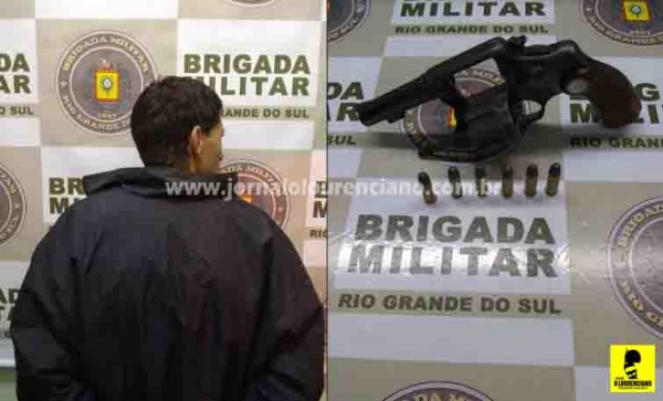 Brigada Militar prendeu homem por porte de arma de fogo e mandado de prisão