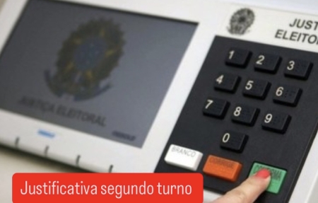 Cartório Eleitoral informa sobre o plantão para recebimento de justificativa do segundo turno eleições 2024