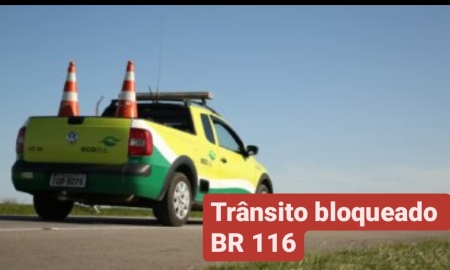 Atenção! Trânsito totalmente bloqueado na BR-116 próximo ao acesso à Camaquã