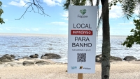 Praia das Ondinas segue impropria para banho
