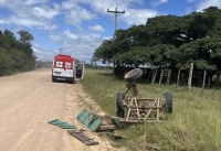 Samu atendeu acidente com carroça no Passo dos Baios