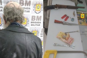 BRIGADA MILITAR DE SÃO LOURENÇO DO SUL REALIZA PRISÃO DE INDIVÍDUO POR PORTE ILEGAL DE ARMA DE FOGO