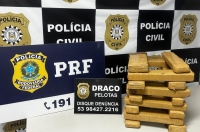 Mais de 16kg de maconha apreendidos em carro de aplicativo em Pelotas