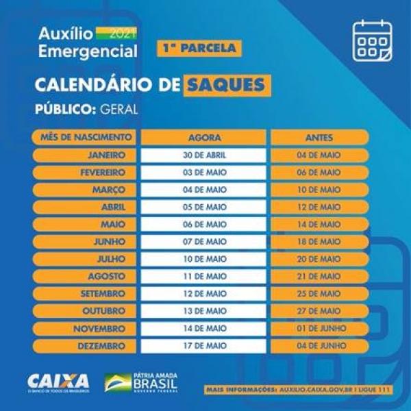 AUXÍLIO EMERGENCIAL 2021: NASCIDOS EM JUNHO PODEM SACAR A 1ª PARCELA  NESTA SEXTA-FEIRA (07/05)