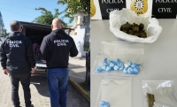 Polícia Civil prendeu um homem e uma mulher no bairro Navegantes por tráfico de drogas