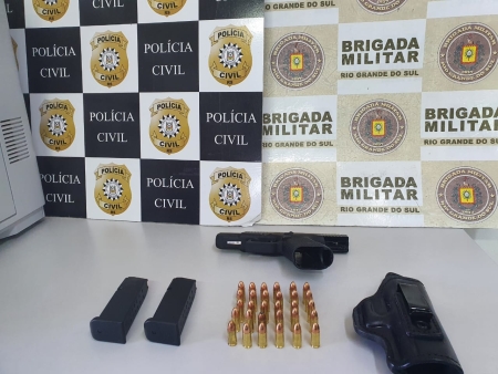 Brigada Militar e Polícia Civil prendem homem por porte ilegal de arma de fogo em São Lourenço do Sul