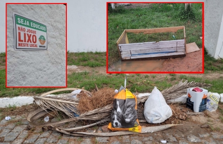 Diretoria do Pérola Tênis Clube alerta para descarte irregular de lixo e entulho