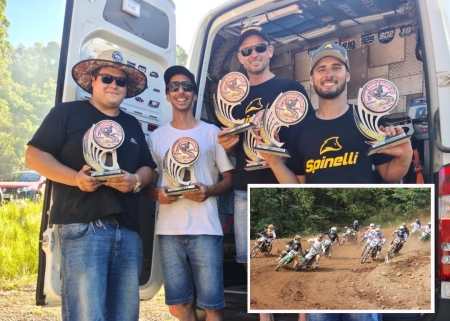 Pilotos de São Lourenço e Turuçu foram campeões de motocross na Serra Gaúcha