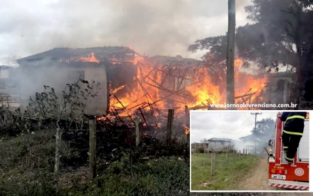 Corpo de Bombeiros apagou Incêndio em residência na margem direita do Arroio