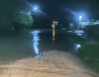 Nível do Arroio São Lourenço está elevado e já saiu do leito em alguns pontos