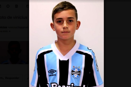 O garoto Gabriel Strelow Gonçalves já treina há quatro temporadas no Grêmio