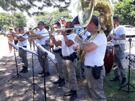 Banda do CRPO Sul realizou duas apresentações nas praias de São lourenço do Sul
