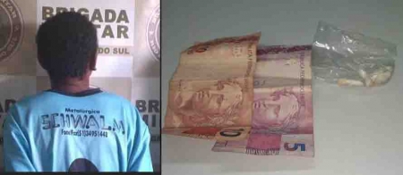 Brigada Militar  prende homem por furto à pessoa e posse de droga