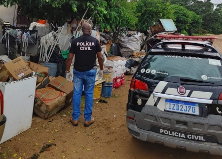 Polícia: busca e apreensão referentes à investigação de receptação de fios de cobre e compressores de ar condicionado