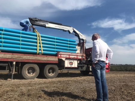 CORSAN inicia instalação de estrutura para transposição de água de açude para barragem do Arroio São Lourenço