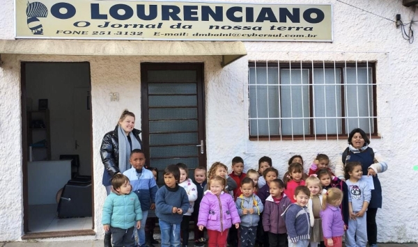 E.M.E.I. Raio de Sol visitou Jornal O Lourenciano na tarde desta terça-feira