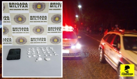 Brigada Militar perseguiu motocicleta em fuga e prendeu homem por tráfico de drogas