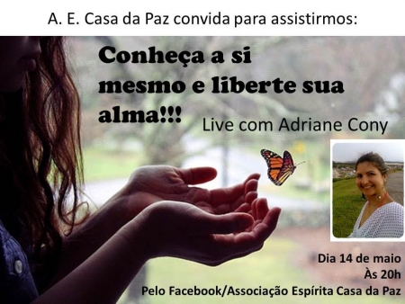 Associação Espírita Casa da Paz realiza Live nesta quinta-feira (14)