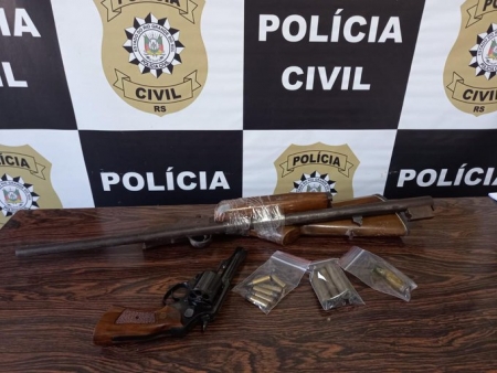 Polícia Civil prendeu homem por porte ilegal de arma de fogo em Cristal
