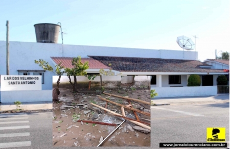 Lar dos idosos Santo Antônio teve telhado danificado com vento e chuva do final de semana