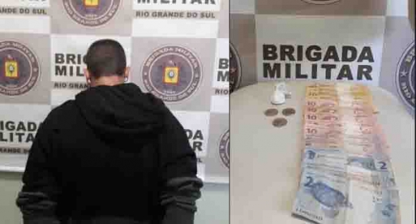 Brigada Militar de São Lourenço do Sul prende homem por tráfico de drogas