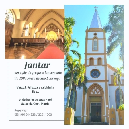 Jantar Ação de Graças e lançamento da 139ª Festa de São Lourenço