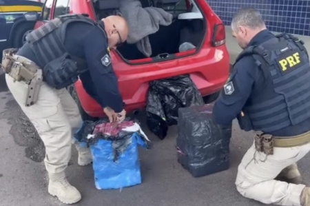 PRF apreendeu mais de 50kg de maconha na BR-116, em Turuçu