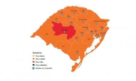RS volta a ter uma região em bandeira vermelha
