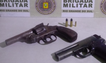 Brigada Militar de São Lourenço do Sul prende duas pessoas por porte ilegal de arma de fogo