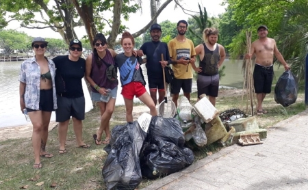 2º Mutirão de Limpeza da FURG-SLS no Arroio São Lourenço recolhe 500kg de resíduos