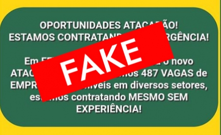 Postagem para contratação de 487 vagas em Supermercado é "fake"