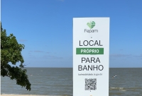 Apesar de São Lourenço não estar na lista de impróprio no último boletim FEPAM orienta a população a evitar o banho nos locais que apresentam coloração esverdeada