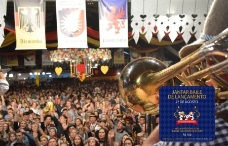 Ingressos para o jantar baile de lançamento da 33ª Südoktoberfest estarão a venda no próximo sábado