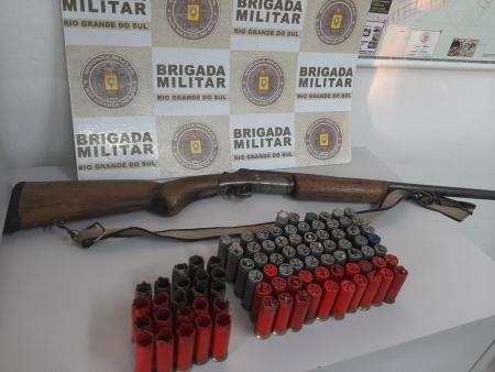 Brigada Militar apreende arma de fogo e munições