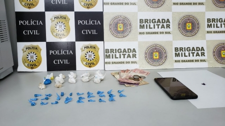 Polícia Civil e Brigada Militar prenderam mulher em flagrante por tráfico de entorpecentes