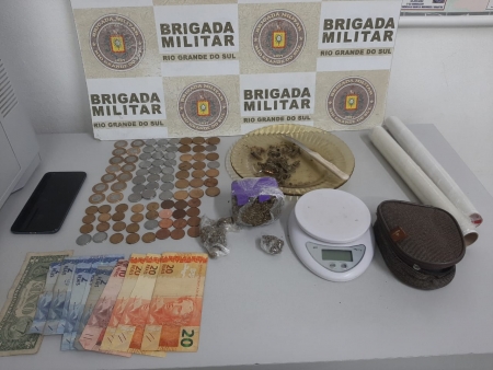 Brigada Militar efetua prisão de um Homem por tráfico de drogas