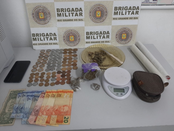 Brigada Militar efetua prisão de um Homem por tráfico de drogas