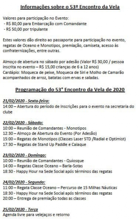  53º Encontro da Vela acontece neste final de semana no Iate Clube de SLS