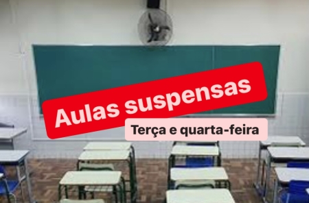 Aulas da rede municipal de ensino  estão suspensas nesta terça e quarta-feira