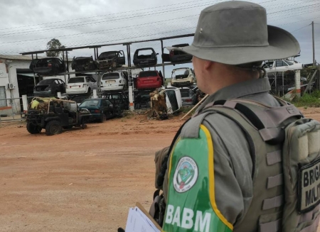 Brigada Militar com apoio da Polícia Civil, Corpo de Bombeiros, Agentes de Fiscalização da Prefeitura e do Batalhão Ambiental realizam Operação Desmanche Integrada em Camaquã