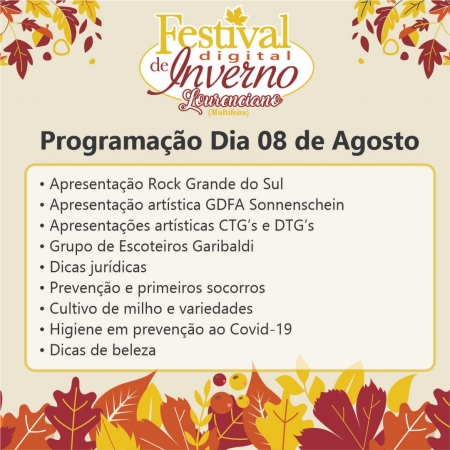 Confira a programação deste sábado no Festival de Inverno Lourenciano Digital