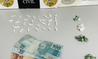 Polícia Civil com apoio da Brigada Militar prendeu homem de 20 anos por tráfico de drogas no bairro Navegantes