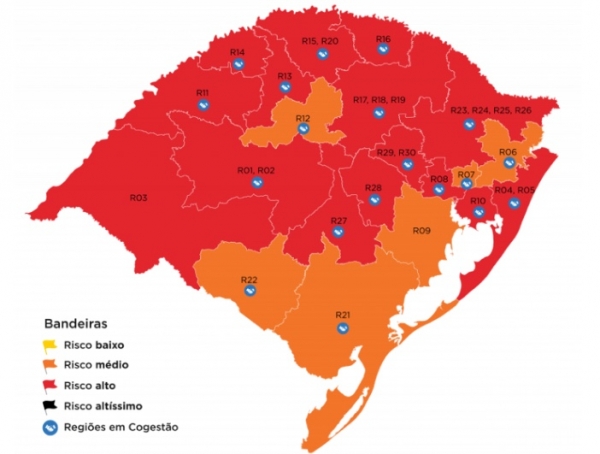 São Lourenço e região classificados em bandeira laranja no mapa preliminar do Governo do Estado