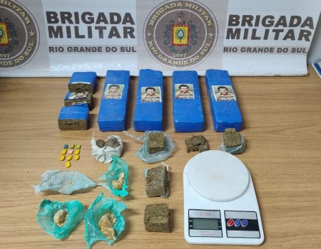 Brigada Militar aprende grande quantidade de drogas no interior de Camaquã