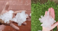 Queda de granizo registrada no interior de São Lourenço do Sul